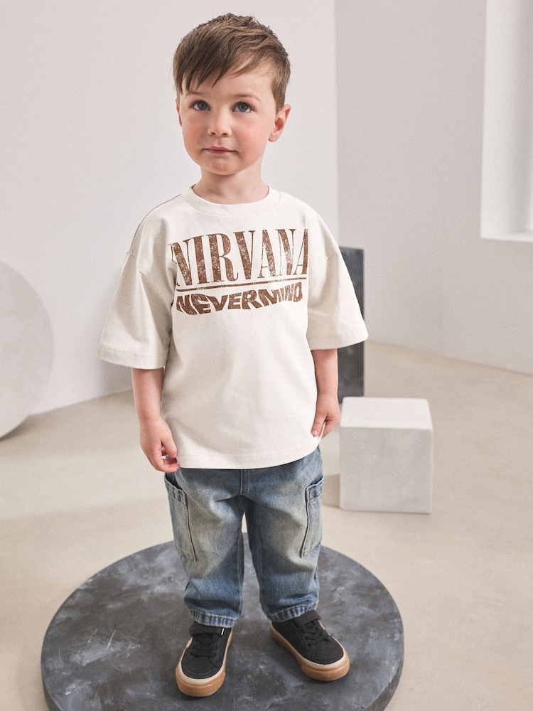Cream Nirvana Band Graphic Short Sleeve T-Shirt (3mths-8yrs) - Image 1 of 7 Cream Nirvana Band Graphic Short Sleeve T-Shirt (3mths-8yrs) - Image 1 of 7