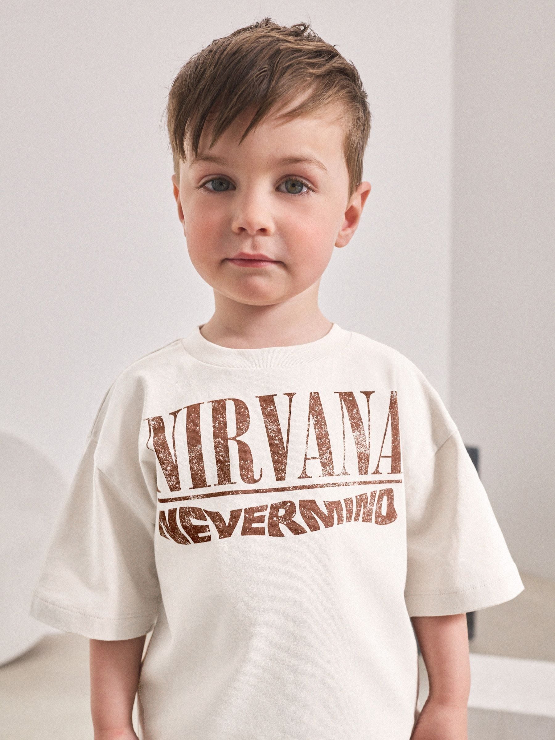 Buy Cream Nirvana Band Graphic Short Sleeve T-Shirt (3mths-8yrs Buy Cream Nirvana Band Graphic Short Sleeve T-Shirt (3mths-8yrs