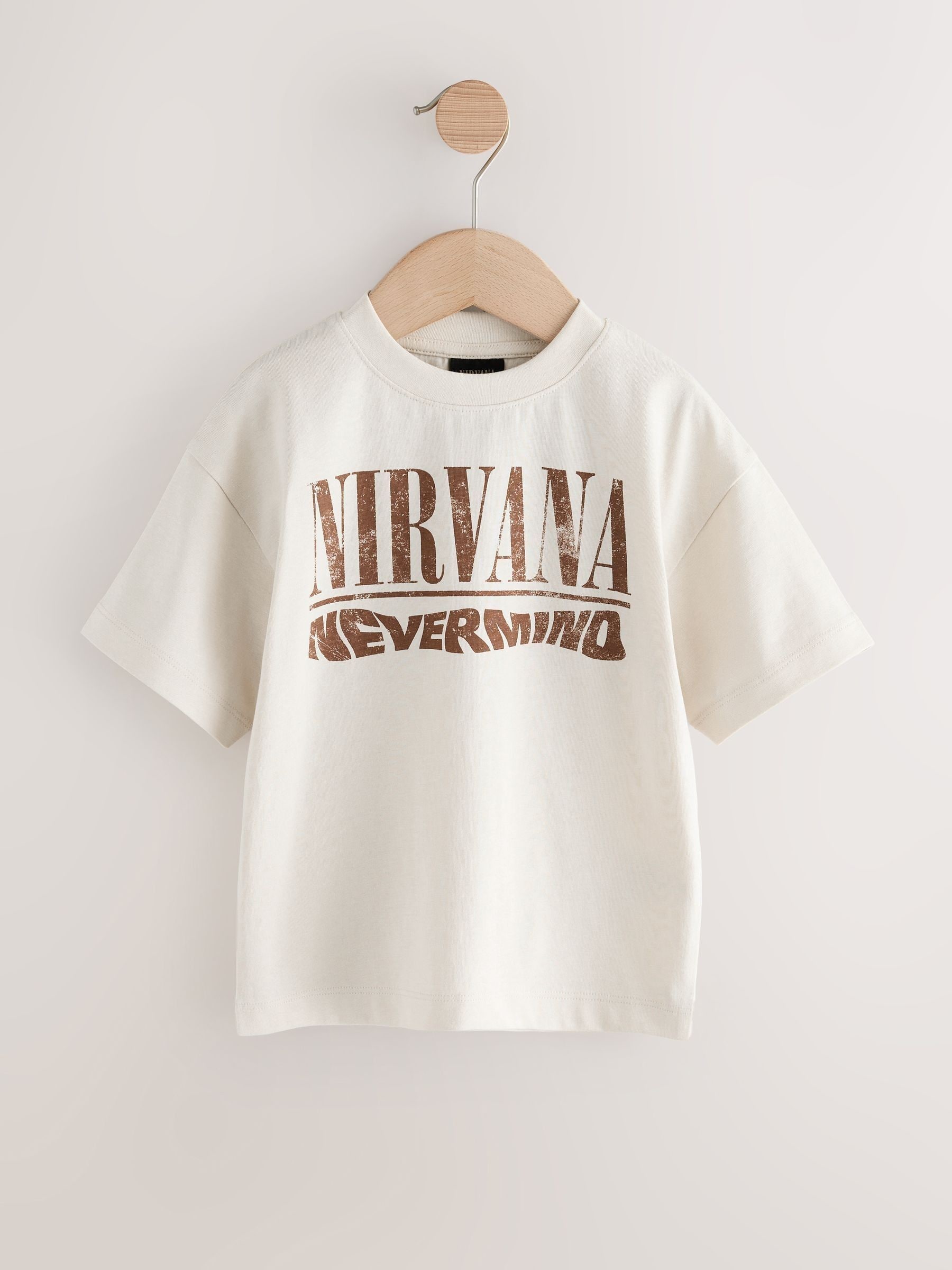 Buy Cream Nirvana Band Graphic Short Sleeve T-Shirt (3mths-8yrs