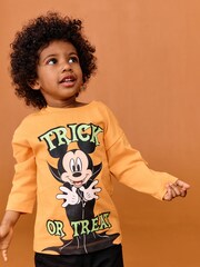 Orange Mickey Mouse Halloween Long Sleeve T-Shirt (3mths-8yrs) - Image 1 of 7