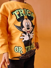 Orange Mickey Mouse Halloween Long Sleeve T-Shirt (3mths-8yrs) - Image 3 of 7