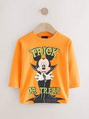 Orange Mickey Mouse Halloween Long Sleeve T-Shirt (3mths-8yrs) - Image 4 of 7