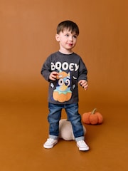 Charcoal Grey Bluey Halloween Long Sleeve T-Shirt (3mths-8yrs) - Image 1 of 7
