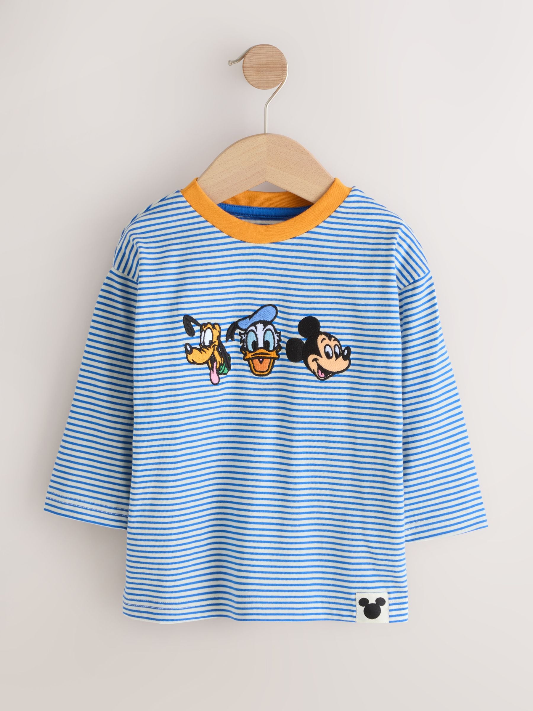 Blue/Ecru Mickey Mouse Long Sleeve T-Shirt (3mths-8yrs)