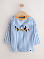 Blue/Ecru Mickey Mouse Long Sleeve T-Shirt (3mths-8yrs) - Image 1 of 1