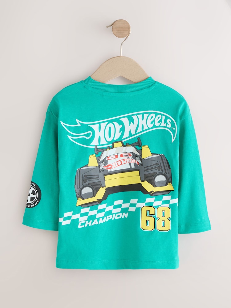 أخضر - تيشرت بأكمام طويلة من Hot Wheels (9 أشهر - 8 سنوات) - صورة 2 من 4