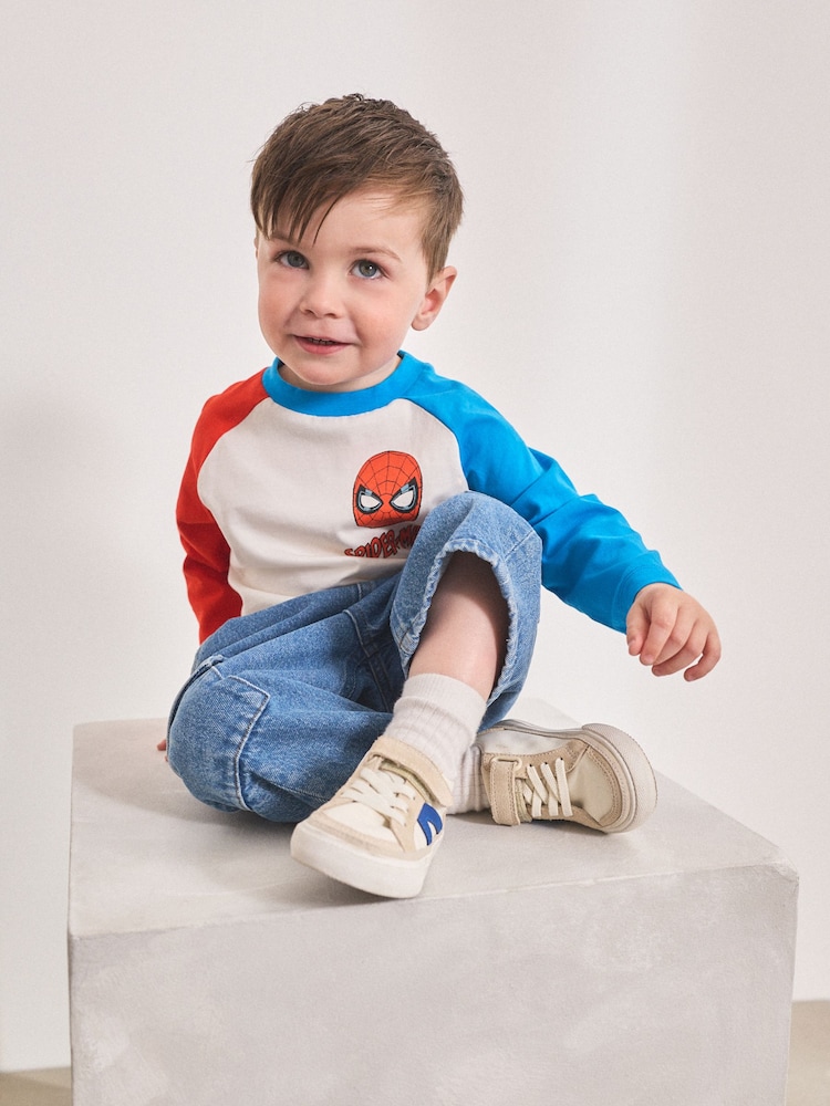 White/Blue/Red Spider Man Long Sleeve T-Shirt (12mths-8yrs) - Image 1 of 8