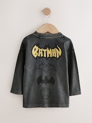 Black Washed Batman Long Sleeve T-Shirt (3mths-8yrs) - Image 2 of 4