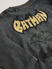 Black Washed Batman Long Sleeve T-Shirt (3mths-8yrs) - Image 4 of 4
