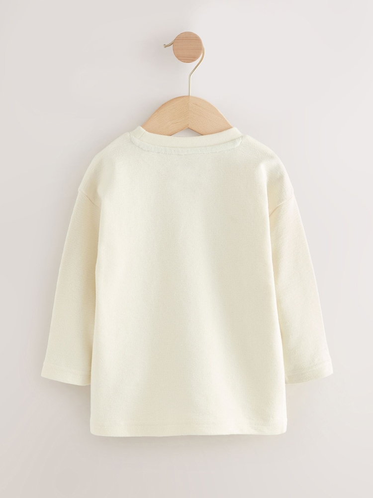 Oatmeal Mickey Mouse Long Sleeve T-Shirt (3mths-8yrs) - Image 2 of 5