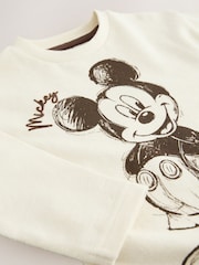 Oatmeal Mickey Mouse Long Sleeve T-Shirt (3mths-8yrs) - Image 4 of 5