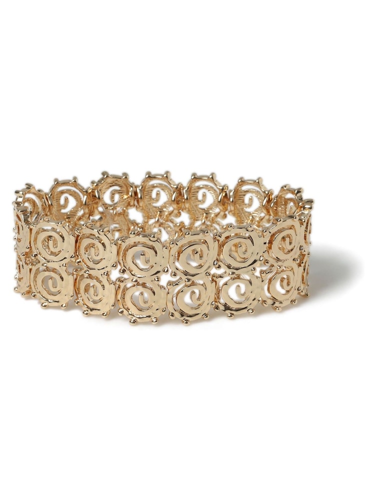 Aela Gold Tone Swirl Stretch Bracelet - Image 1 of 2