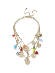 Aela Gold Tone Eclectic Charm Multirow Necklace - Image 1 of 2