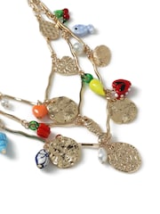 Aela Gold Tone Eclectic Charm Multirow Necklace - Image 2 of 2