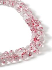 Aela Pink Splatter Effect Glass Bead Necklace - Image 2 of 3