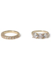 Aela Gold Tone Diamond Simulant Stone Set Ring - Image 2 of 2