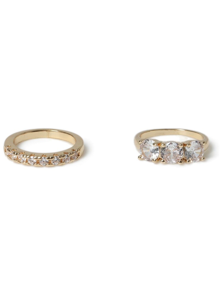 Aela Gold Tone Diamond Simulant Stone Set Ring - Image 2 of 2