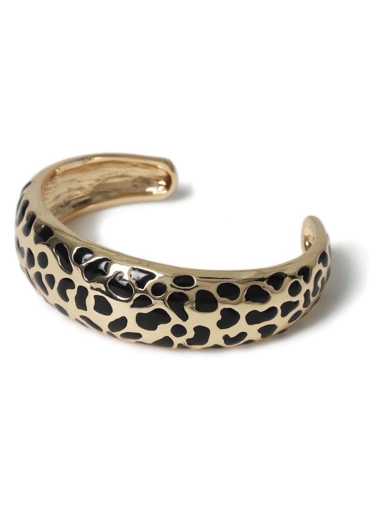 Aela Gold Tone Leopard Print Bangle - Image 2 of 2