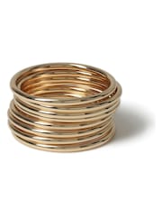 Aela Gold Tone Bangle Set 5 Pack - Image 1 of 2