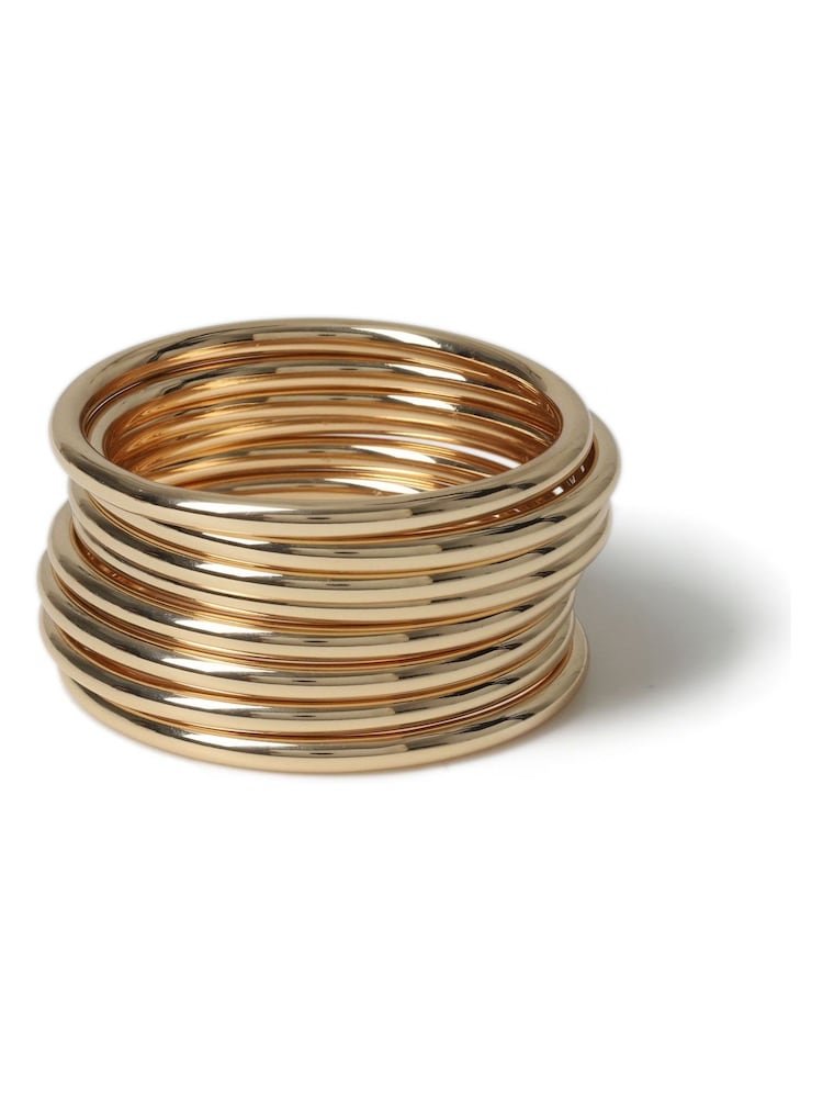 Aela Gold Tone Bangle Set 5 Pack - Image 1 of 2