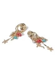 Aela Gold Tone Sealife Charm Drop Earrings - Image 2 of 3