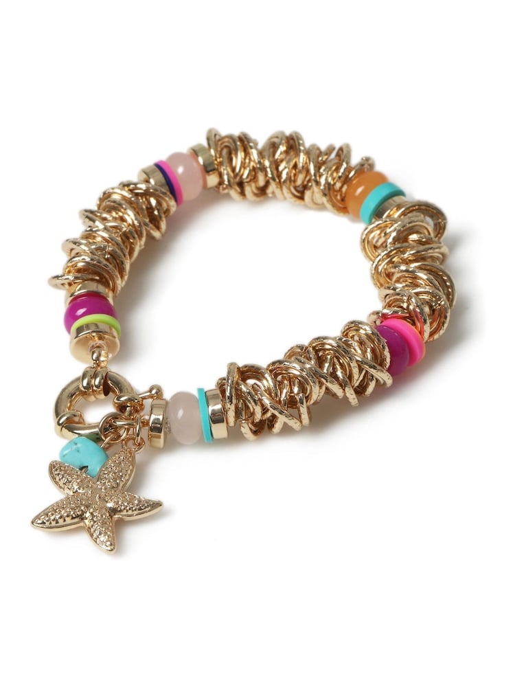 Aela Gold Tone Stretch Starfish Charm Bracelet - Image 2 of 2