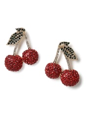 Aela Red Pave Cherry Stud Earrings - Image 1 of 3