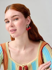 Aela Red Pave Cherry Stud Earrings - Image 3 of 3