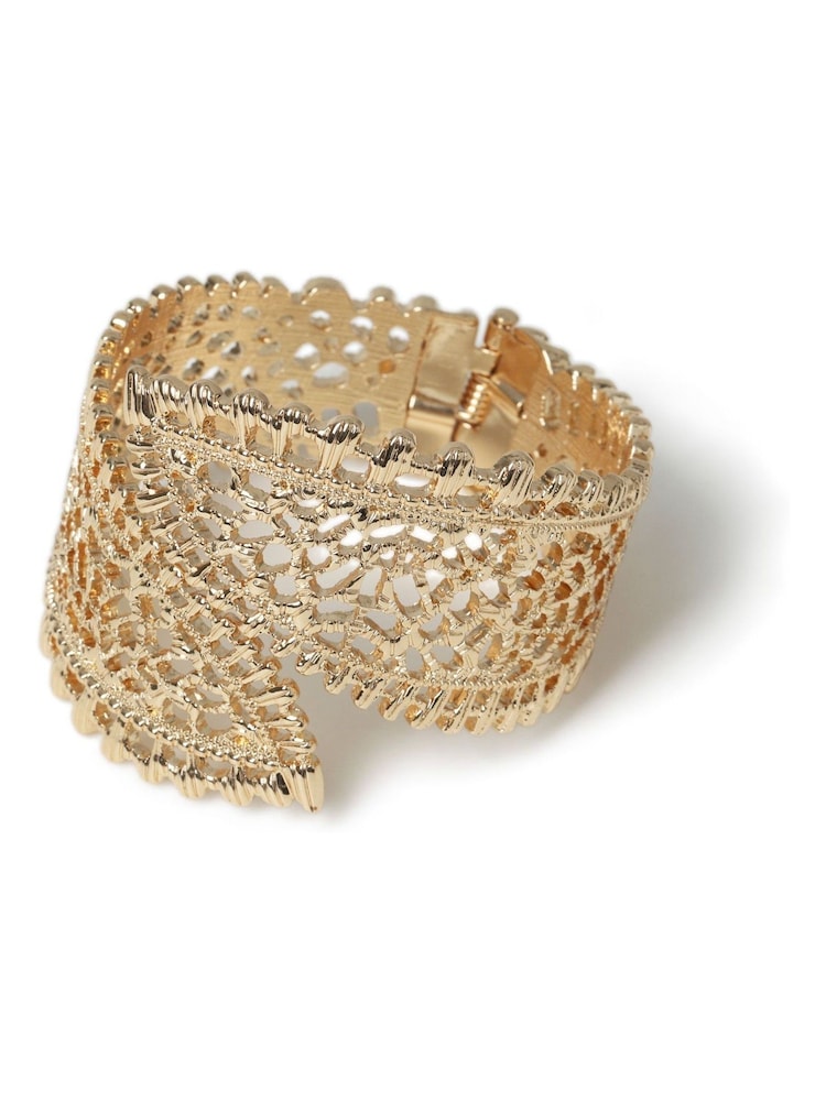 Aela Gold Tone Filigree Clamp Bracelet - Image 2 of 3