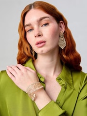 Aela Gold Tone Filigree Clamp Bracelet - Image 3 of 3
