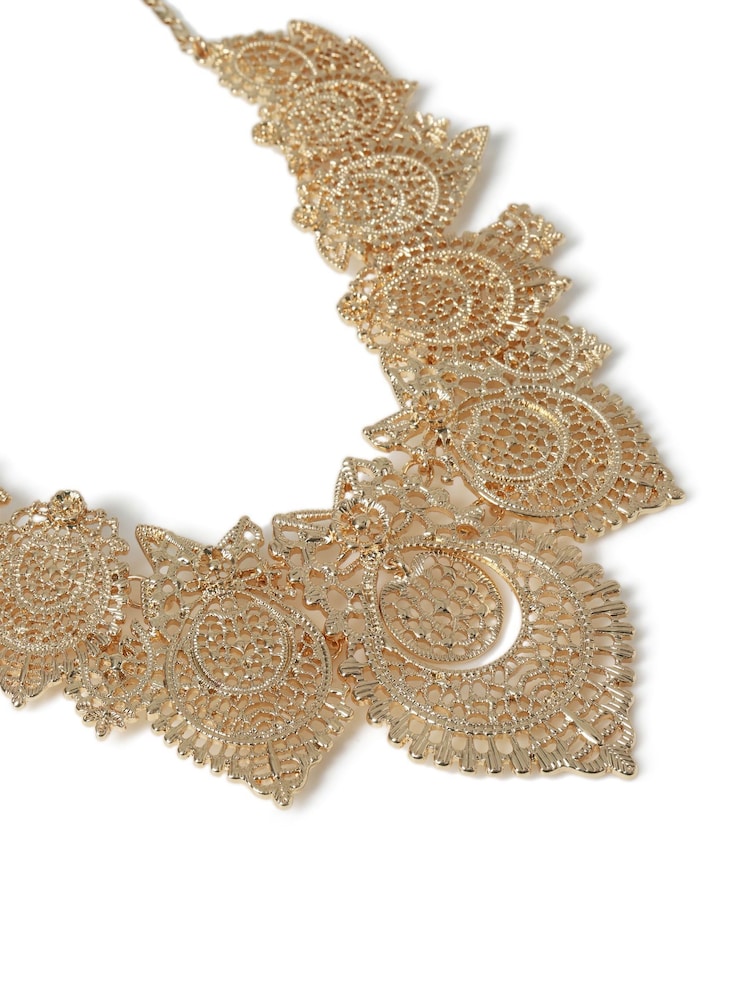 Aela Gold Tone Filigree Collar Necklace - Image 2 of 3