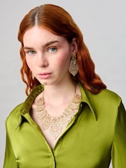 Aela Gold Tone Filigree Collar Necklace - Image 3 of 3