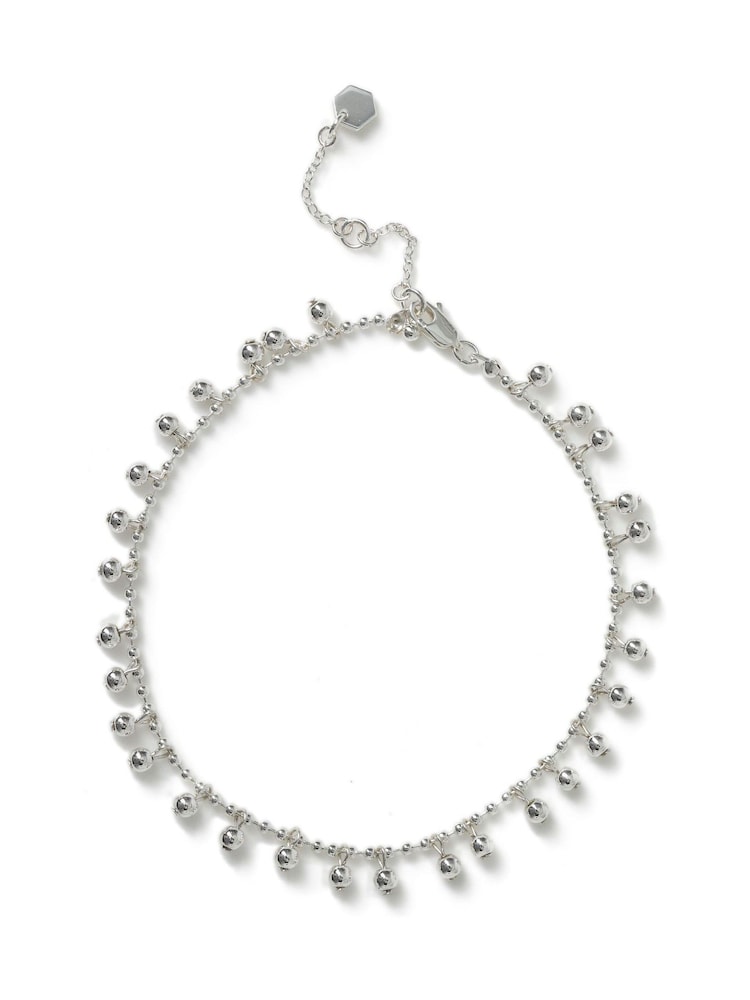Aela Silver Tone Ball Anklet - Bild 1 von 3