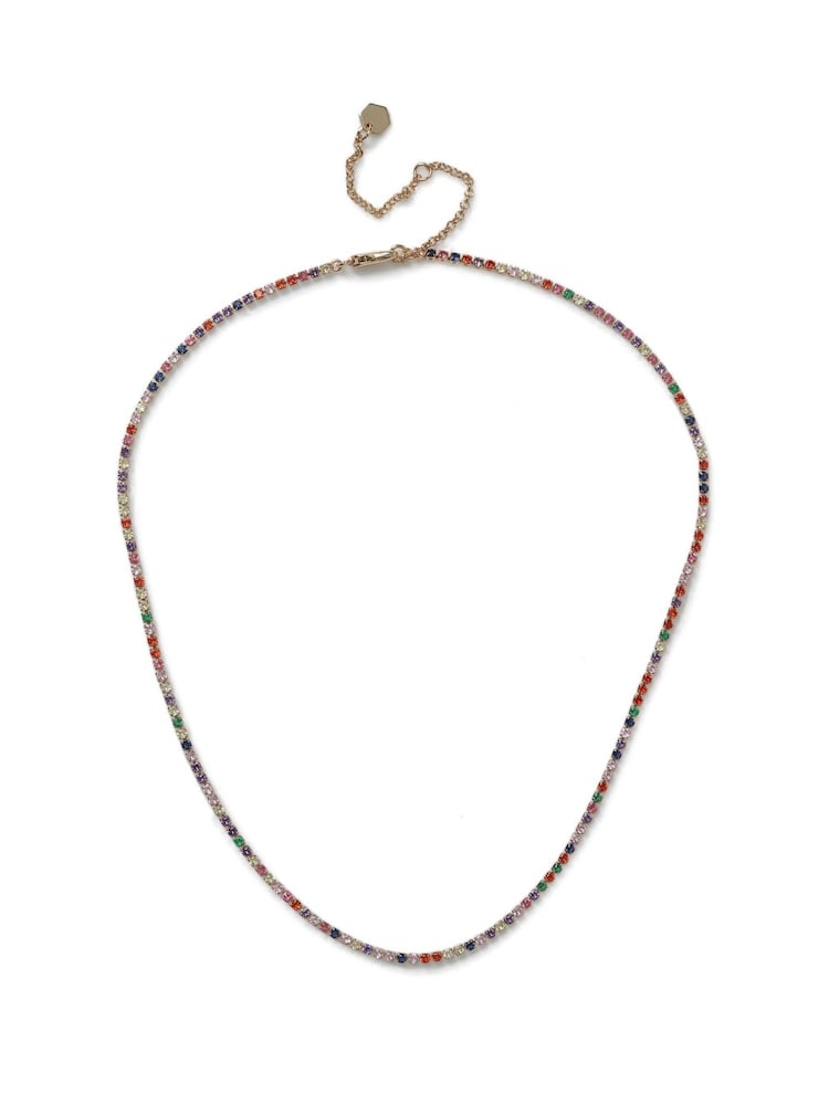 Aela Gold Tone Diamond Simulant Tennis Necklace - Image 1 of 2