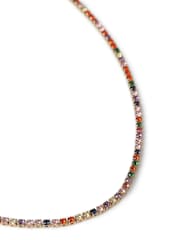 Aela Gold Tone Diamond Simulant Tennis Necklace - Image 2 of 2