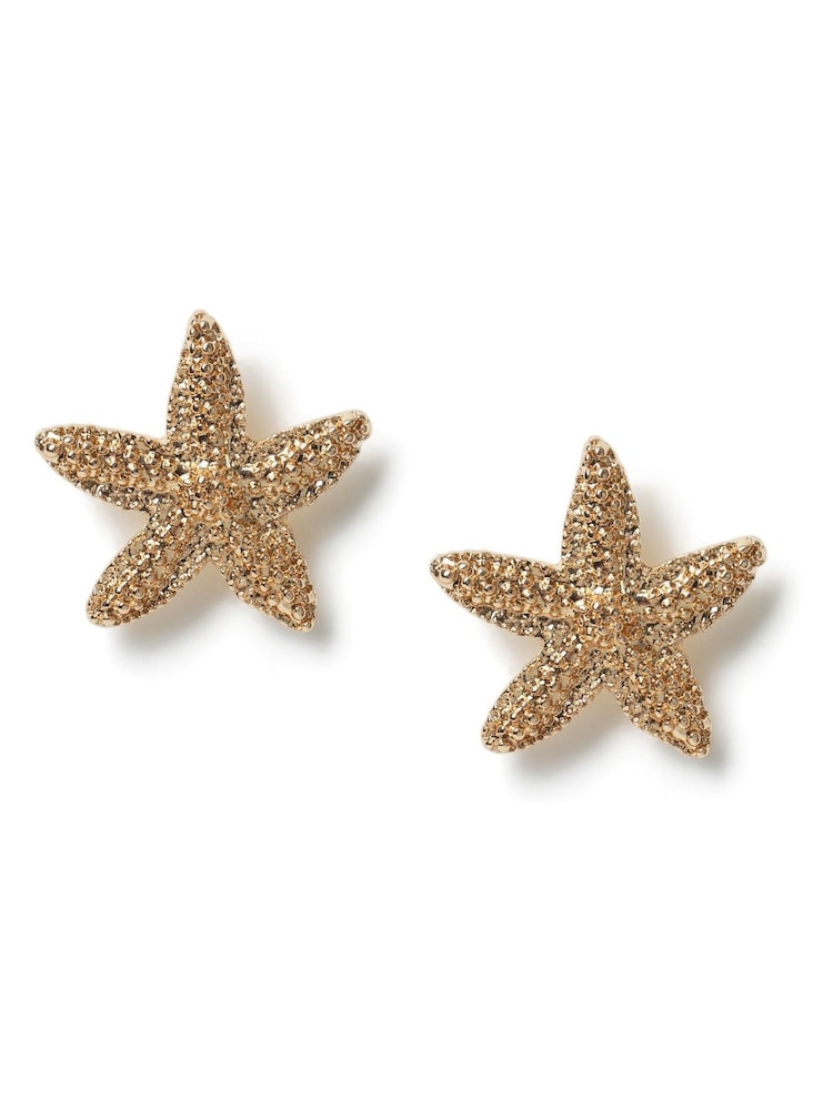Aela Gold Tone Starfish Stud Earrings - Bild 1 von 3