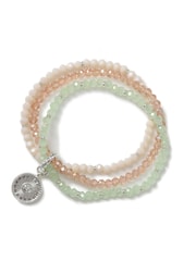 Aela Green Pastel Beaded Stretch Multirow Bracelet - Image 2 of 2