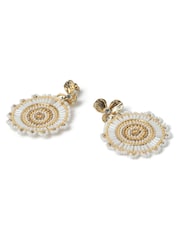 Aela Gold Tone Flower Beaded Drop Earrings - Bild 1 von 2