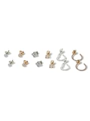 Aela Silver Tone/Rose Gold Tone Multipack Earrings - Image 2 of 2