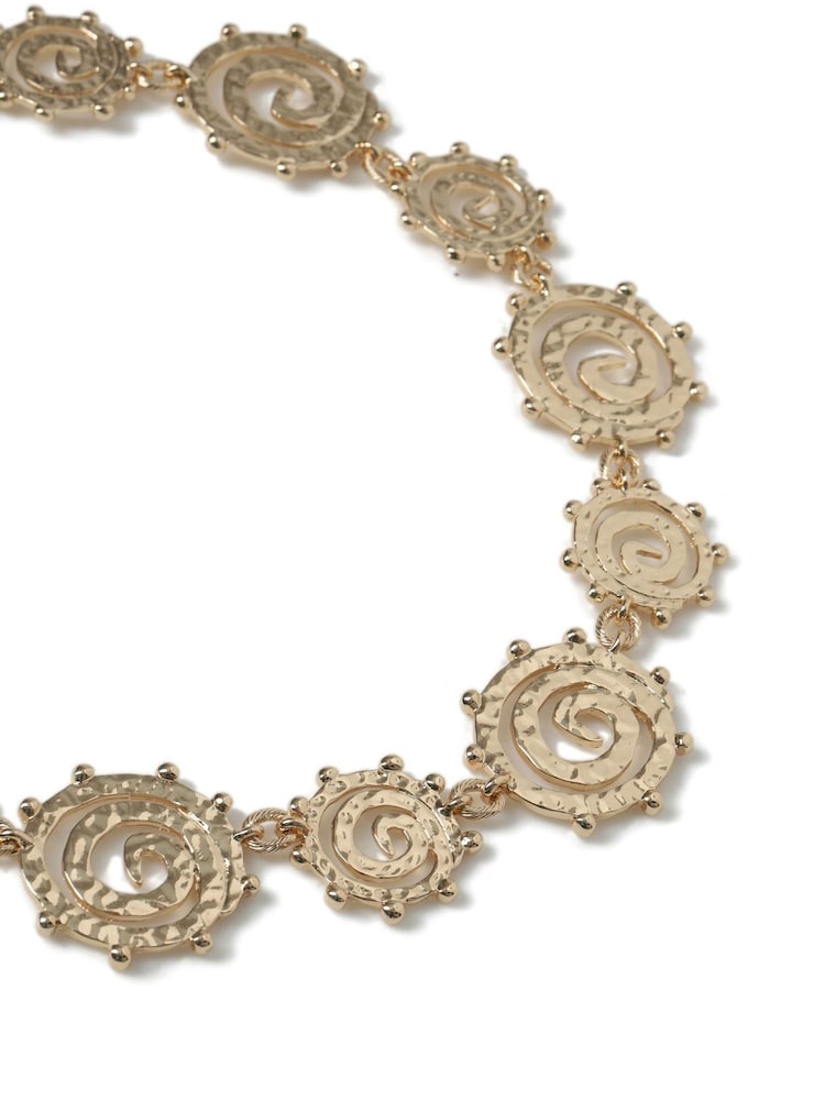 Aela Gold Tone Swirl Collar Necklace - Image 2 of 2