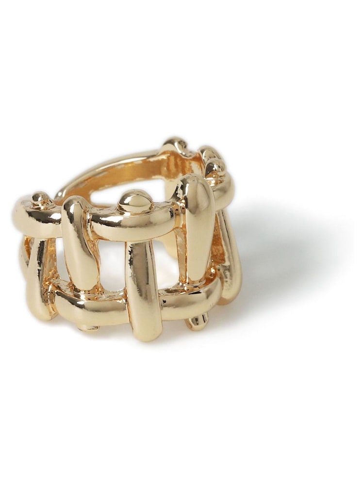 Aela Gold Tone Basket Lattice Ring - Image 2 of 2