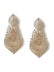 Aela Gold Tone Filigree Drop Earrings - Image 1 of 3