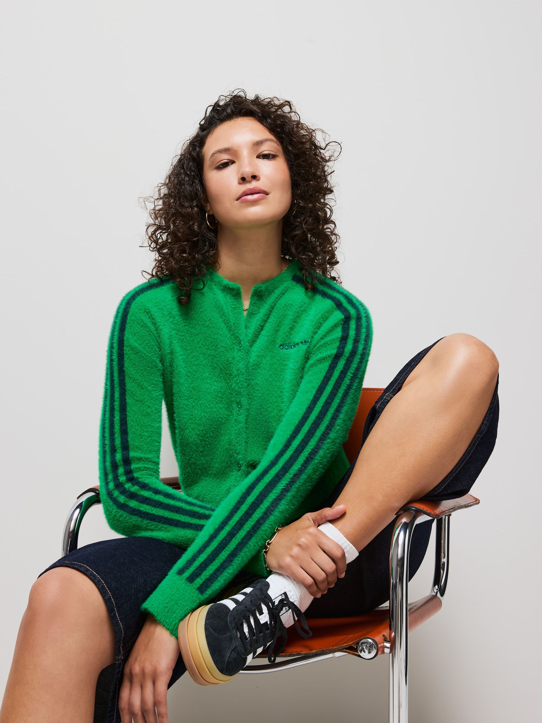 Buy adidas Originals Green Fluffy 3-Stripes Cardigan from Next USA