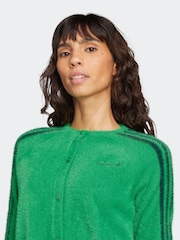Verde - adidas Originals Fluffy 3-Stripes Cardigan - Imagen 4 de 6