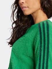 Verde - adidas Originals Fluffy 3-Stripes Cardigan - Imagen 5 de 6