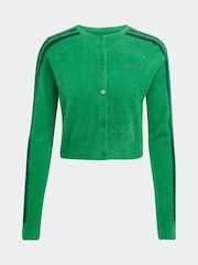 Verde - adidas Originals Fluffy 3-Stripes Cardigan - Imagen 6 de 6