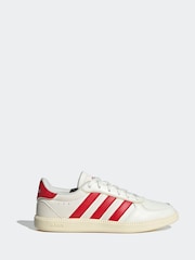 adidas Cream/Red Breaknet Sleek Lace Junior Trainers - Image 1 of 9