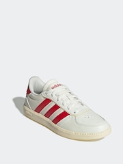 adidas Cream/Red Breaknet Sleek Lace Junior Trainers - Image 3 of 9