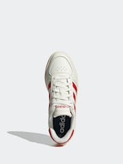 adidas Cream/Red Breaknet Sleek Lace Junior Trainers - Image 6 of 9