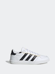 adidas White/Black BREAKNET SLEEK J - Image 1 of 9